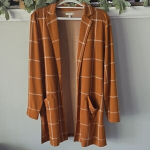 Maurices Orange Plaid Blazer